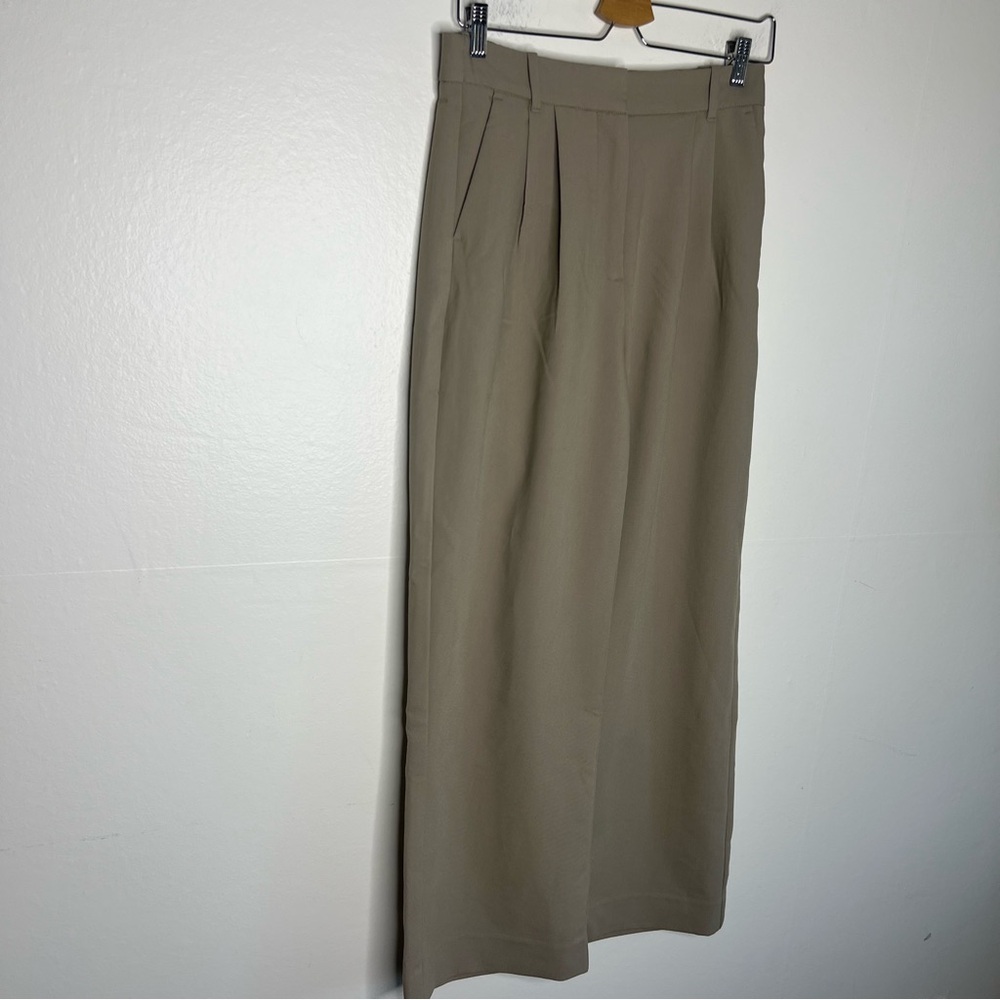 Abercrombie & Fitch Olive Green High-Waist Wide Leg Pants